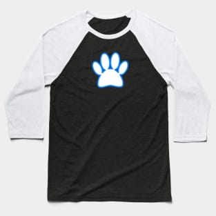 Blue Chalk Line Dog Paw Print Baseball T-Shirt